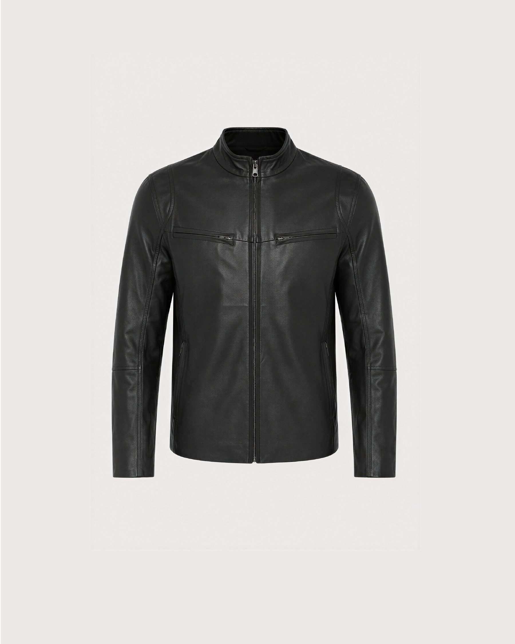 Ance Black Biker Leather Jacket