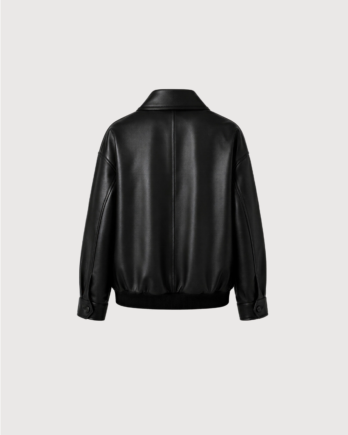 CAVO Black Leather Flight Jacket - Back Pattern
