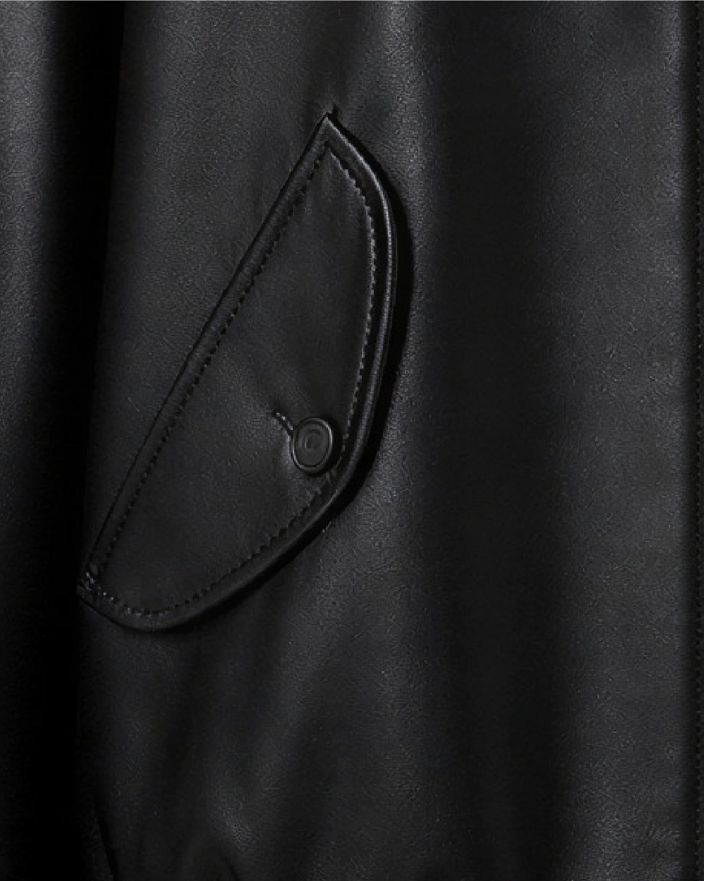 CAVO Black Leather Flight Jacket - Pocket
