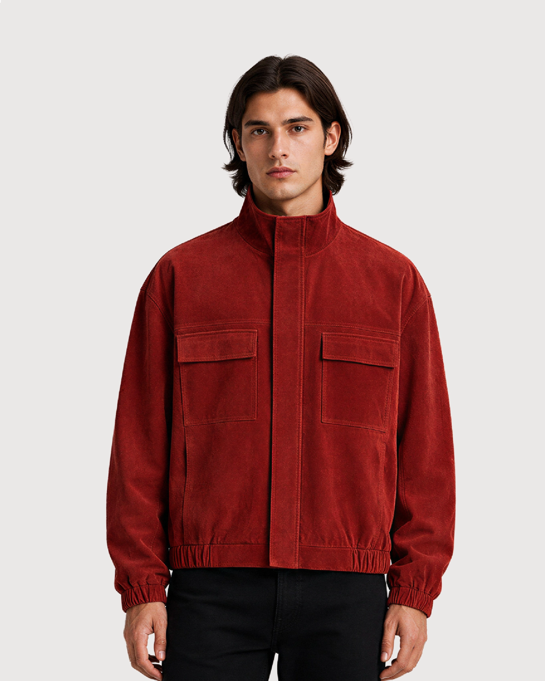 KAIRO Rust Red Suede Flight Jacket