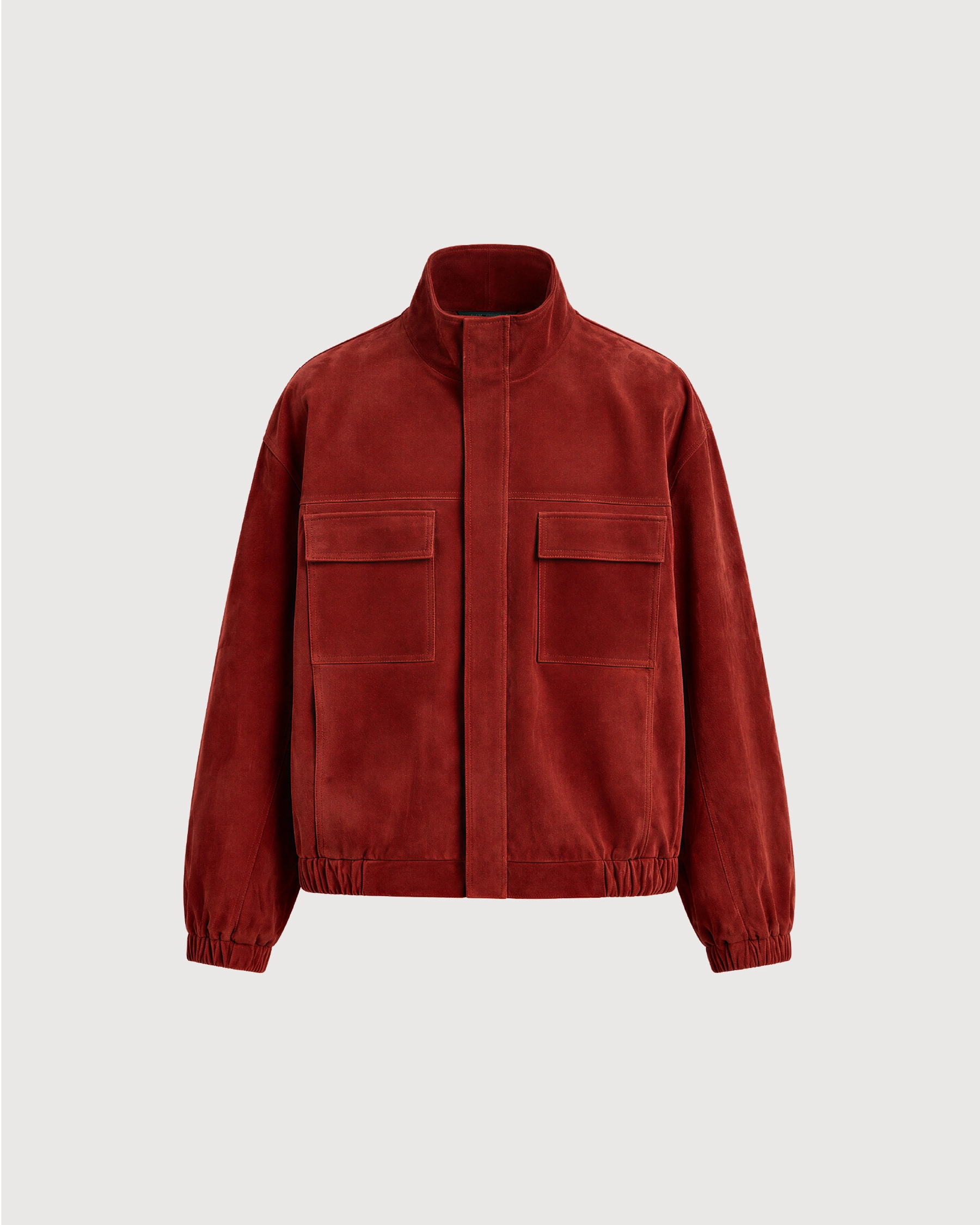 KAIRO Rust Red Suede Flight Jacket - Front