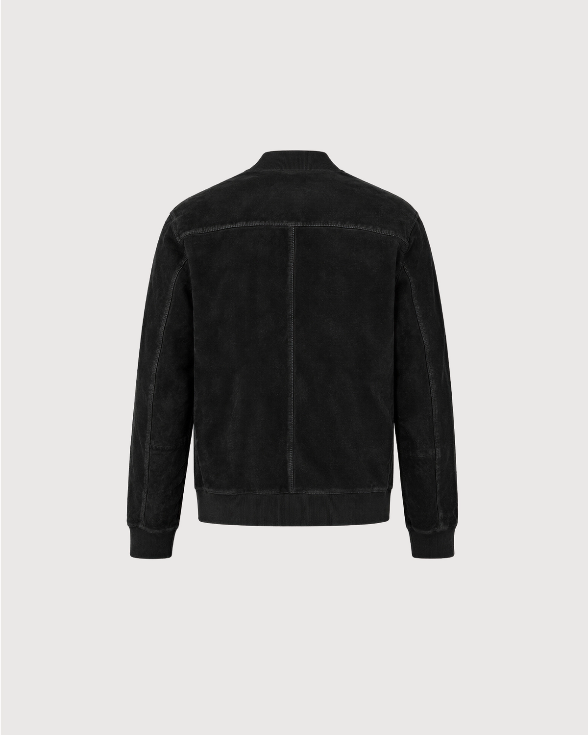 KELLAN Black Suede Bomber Leather Jacket - Back Pattern