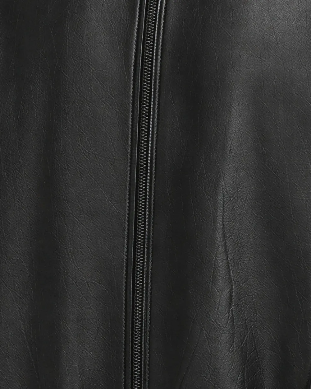 KIRA Cropped Black Leather Bomber Jacket - Zipper