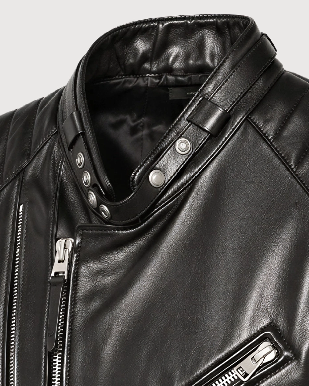 KNOX Black Quilted Biker Leather Jacket - Accessories