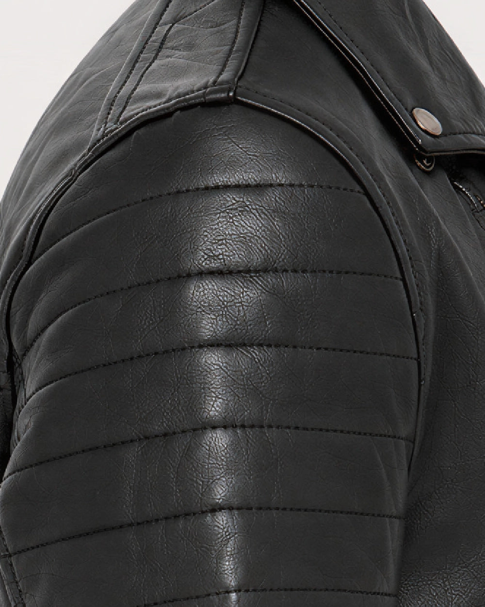 KROSS Black Biker Leather Jacket - Quilt
