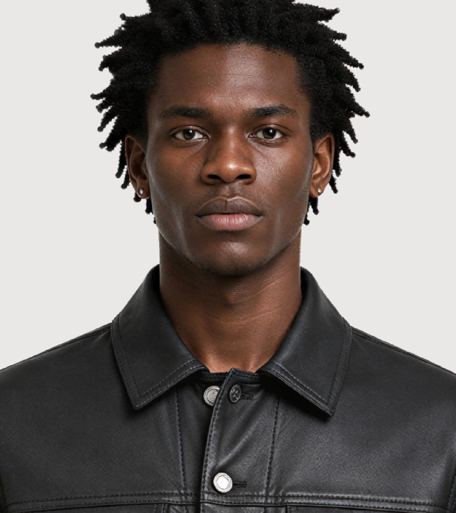 VOSS Black Trucker Leather Jacket - Zoom