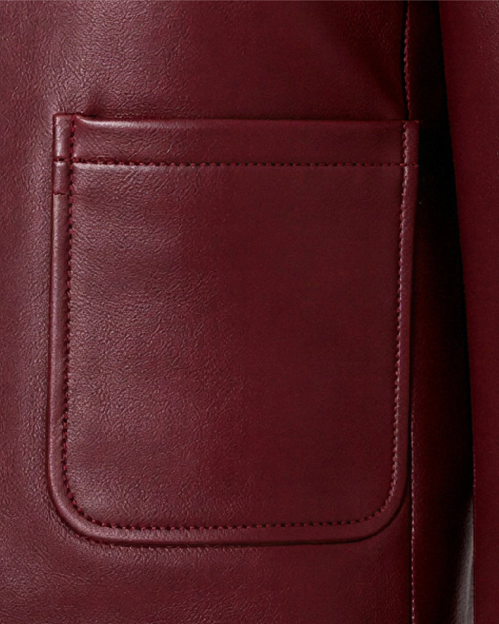 SIENNA Burgundy Cropped Cowhide Leather Jacket - Pocket