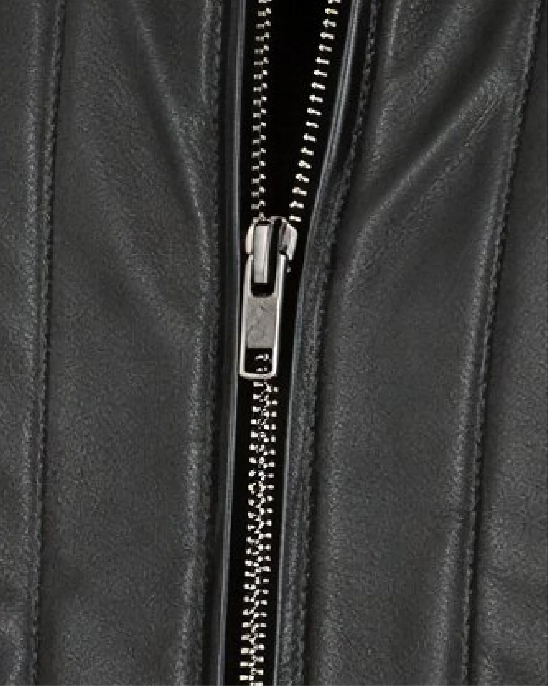 AXIS Black Quilted Racer Leather Jacket - Zipper