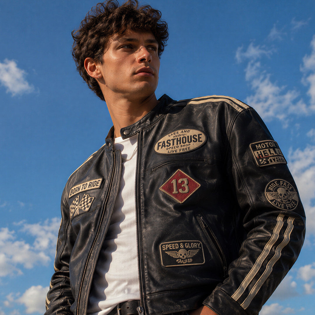 BOND&GRAIN - Custom Embroidered Leather Jacket