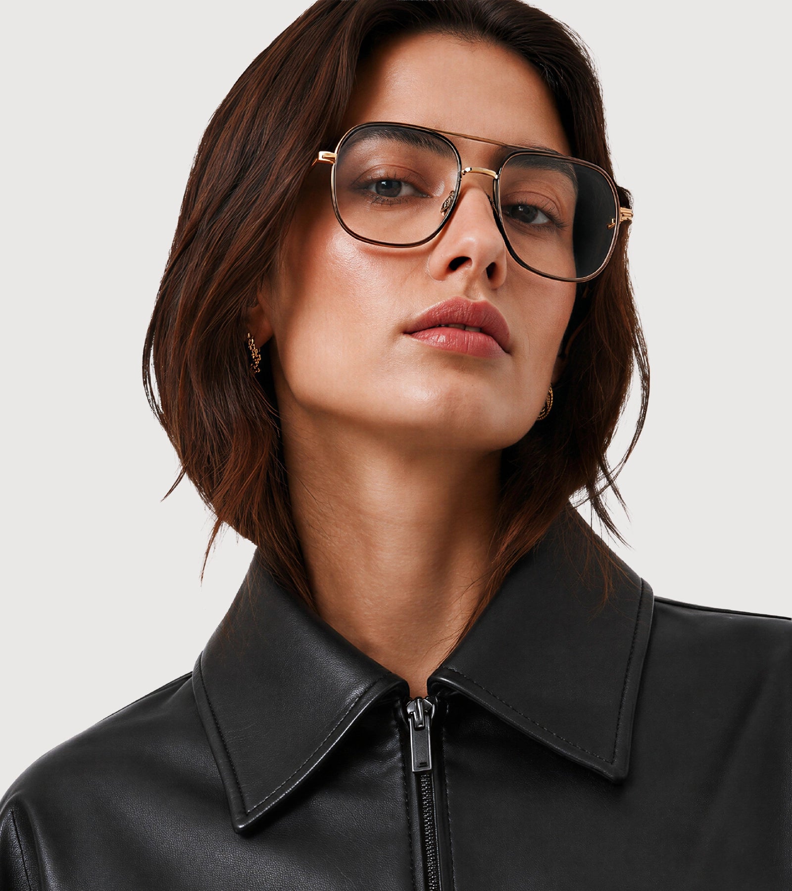 CAVO Black Leather Flight Jacket - Zoom