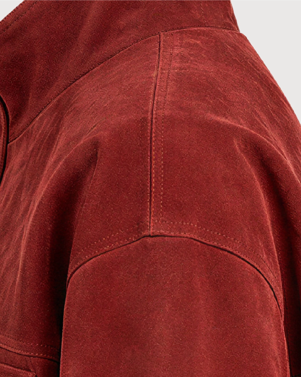 KAIRO Rust Red Suede Flight Jacket - Texture
