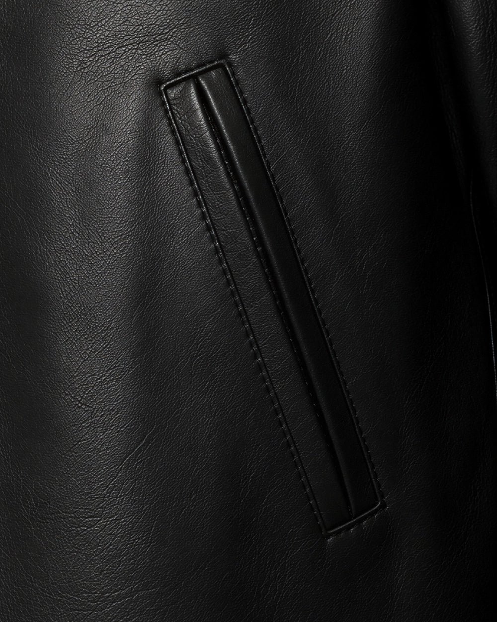 LUCIA Black Buttoned Leather Jacket - Pocket
