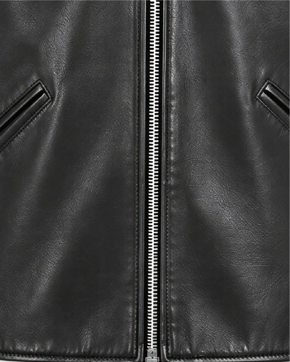 MAKO Black Collared Leather Jacket - Grain