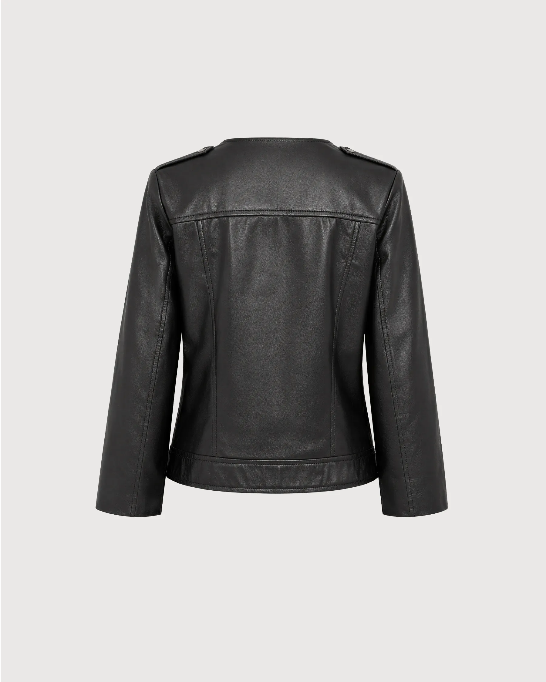 NOIR Black Split-Sleeve Leather Jacket - Back Pattern