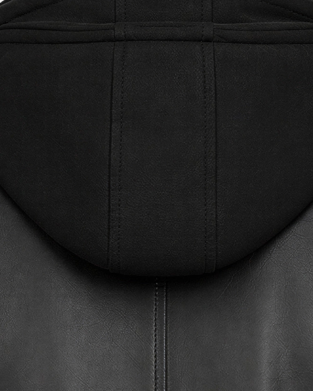 NOX Black Hooded Biker Leather Jacket - Hood