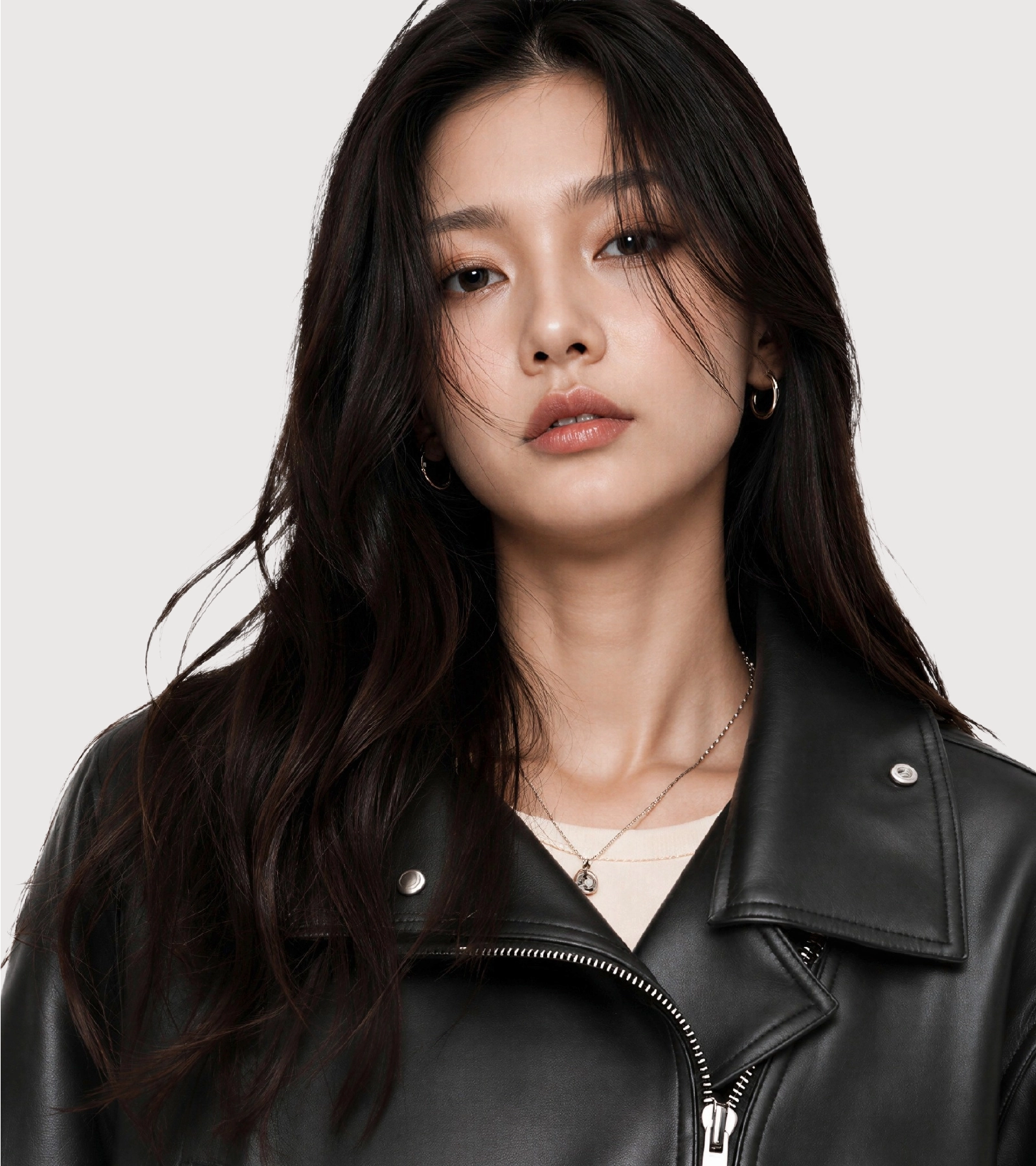 ONYX Black Belted Biker Leather Jacket - Zoom