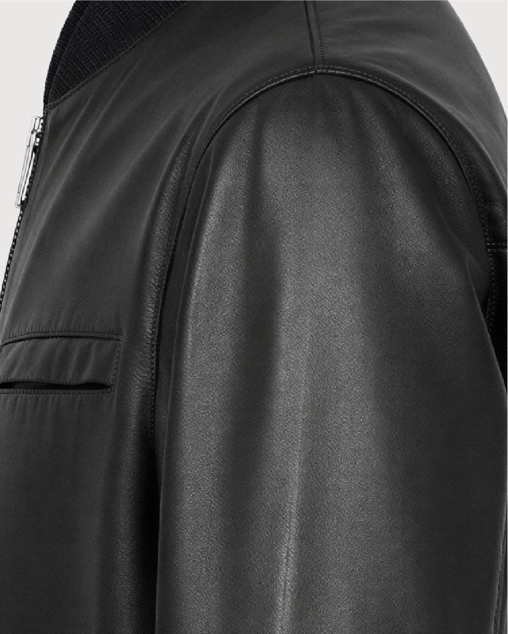 VAREN Black Bomber Leather Jacket - Thread