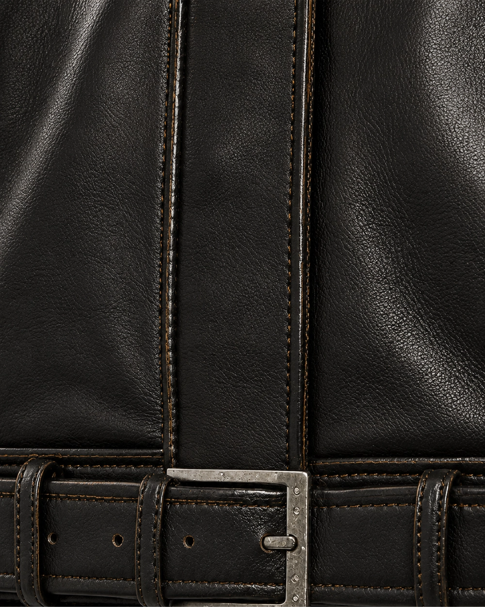 VYRA Distressed Brown Cowhide Leather Jacket - Belt